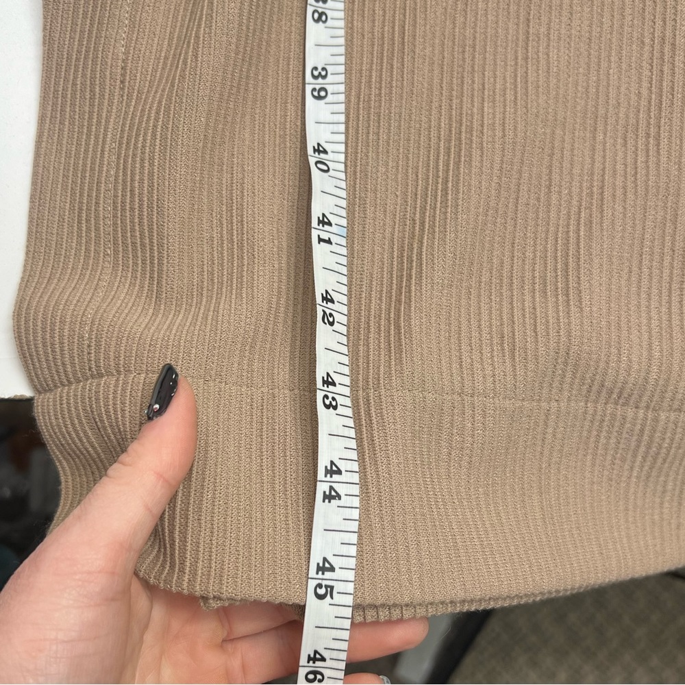 House Of Sunny Split Sleeve Rib Dress With Tie Front Beige Tan Size US 4 Small - Picture 10 of 16